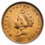1854 $1 Indian Head Gold Type 2 AU-55 NGC