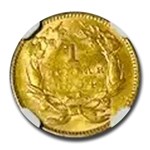 1854 $1 Indian Head Gold Type 2 AU-58 NGC CAC