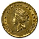 1854 $1 Indian Head Gold Type 2 AU