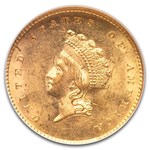 1854 $1 Indian Head Gold Type 2 MS-62 NGC
