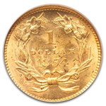 1854 $1 Indian Head Gold Type 2 MS-62 NGC