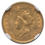 1854 $1 Indian Head Gold Type 2 MS-62 NGC