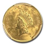 1854 $1 Indian Head Gold Type 2 MS-63 PCGS