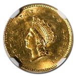 1854 $1 Indian Head Gold Type 2 MS-65 NGC