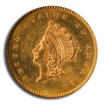 1854 $1 Indian Head Gold Type 2 MS-65 NGC