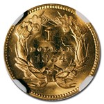 1854 $1 Indian Head Gold Type 2 MS-65 NGC
