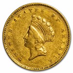 1854 $1 Indian Head Gold Type 2 XF