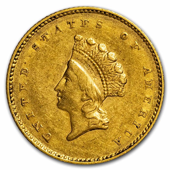 1854 $1 Indian Head Gold Type 2 XF