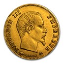 1854-1869 France Gold 5 Francs Napoleon III (Avg Circ)