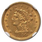 1854 $2.50 Liberty Gold Quarter Eagle AU-58 NGC