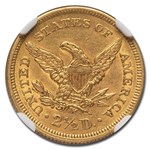 1854 $2.50 Liberty Gold Quarter Eagle AU-58 NGC