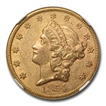 1854 $20 Liberty Gold Double Eagle AU-53 NGC CAC
