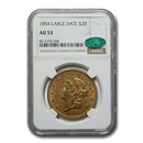 1854 $20 Liberty Gold Double Eagle AU-53 NGC CAC