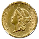 1854 $20 Liberty Gold Double Eagle AU-55 NGC (Large Date)