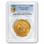 1854 $20 Liberty Gold Double Eagle AU-55 PCGS (Small Date)
