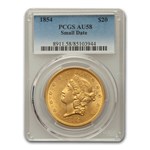 1854 $20 Liberty Gold Double Eagle AU-58 PCGS (Small Date)