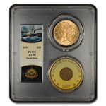 1854 $20 Liberty Gold SS Central America Small Date AU-58 PCGS