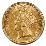 1854 $3 Gold Princess AU-55 NGC