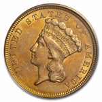 1854 $3 Gold Princess AU-55 PCGS