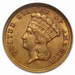 1854 $3 Gold Princess AU-58 NGC
