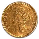 1854 $3 Gold Princess AU-58 PCGS
