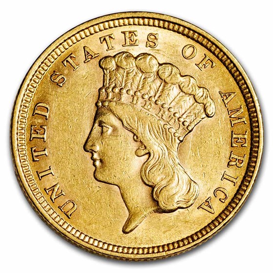 1854 $3 Gold Princess AU 1854 $3 Gold Princess AU