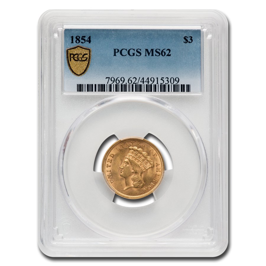 Buy 1854 $3 Gold Princess MS-62 PCGS | APMEX