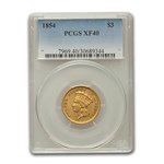 1854 $3 Gold Princess XF-40 PCGS