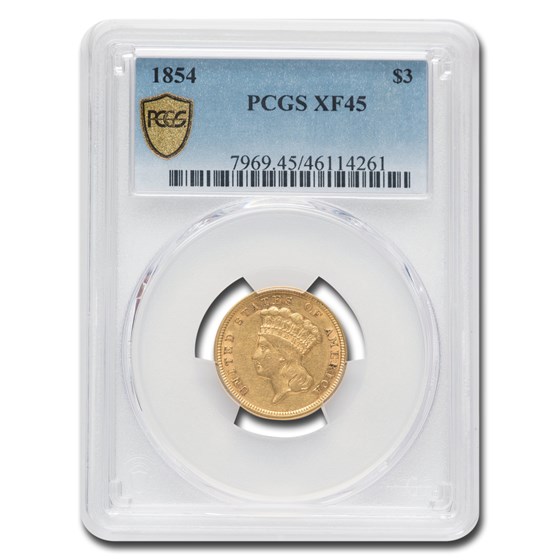 1854 $3 Gold Princess XF-45 PCGS 1854 $3 Gold Princess XF-45 PCGS