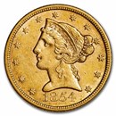 1854 $5 Liberty Gold Half Eagle AU