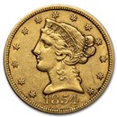 1854 $5 Liberty Gold Half Eagle XF