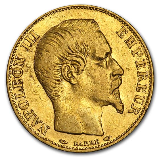 Buy 1854-A France Gold 20 Francs Napoleon III AU | APMEX