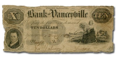 1854 Bank of Yanceyville, NC $10 NC-105 VG 1854 Bank of Yanceyville, NC $10 NC-105 VG