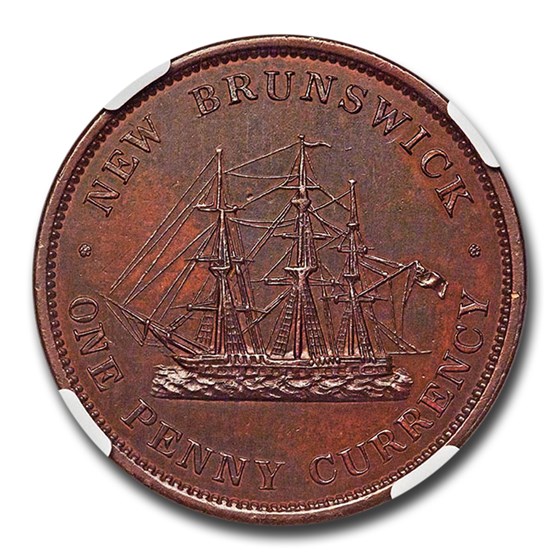 Buy 1854 Canada (New Brunswick) Bronzed Copper Penny PR62(Brown) NGC APMEX