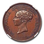 1854 Canada (New Brunswick) Bronzed Copper Penny PR-62(Brown) NGC