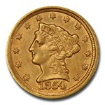 1854-D $2.50 Liberty Gold Quarter Eagle AU-55 PCGS