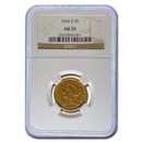 1854-D $5 Liberty Gold Half Eagle AU-55 NGC