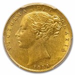 1854 Great Britain Gold Sov. Victoria Shield AU-53 PCGS WW Incuse