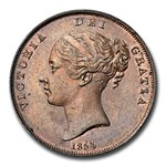 1854 Great Britain Penny Victoria MS-64 NGC (Brown)