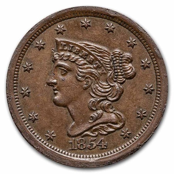 1854 Half Cent BU (Brown)