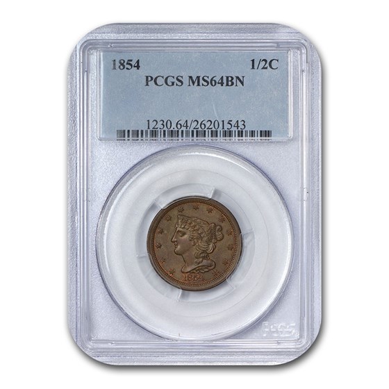 1854 Half Cent MS-64 PCGS (Brown) 1854 Half Cent MS-64 PCGS (Brown)