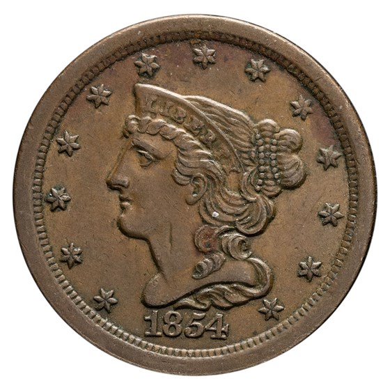 1854 Half Cent XF 1854 Half Cent XF