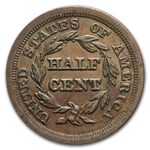 1854 Half Cent XF