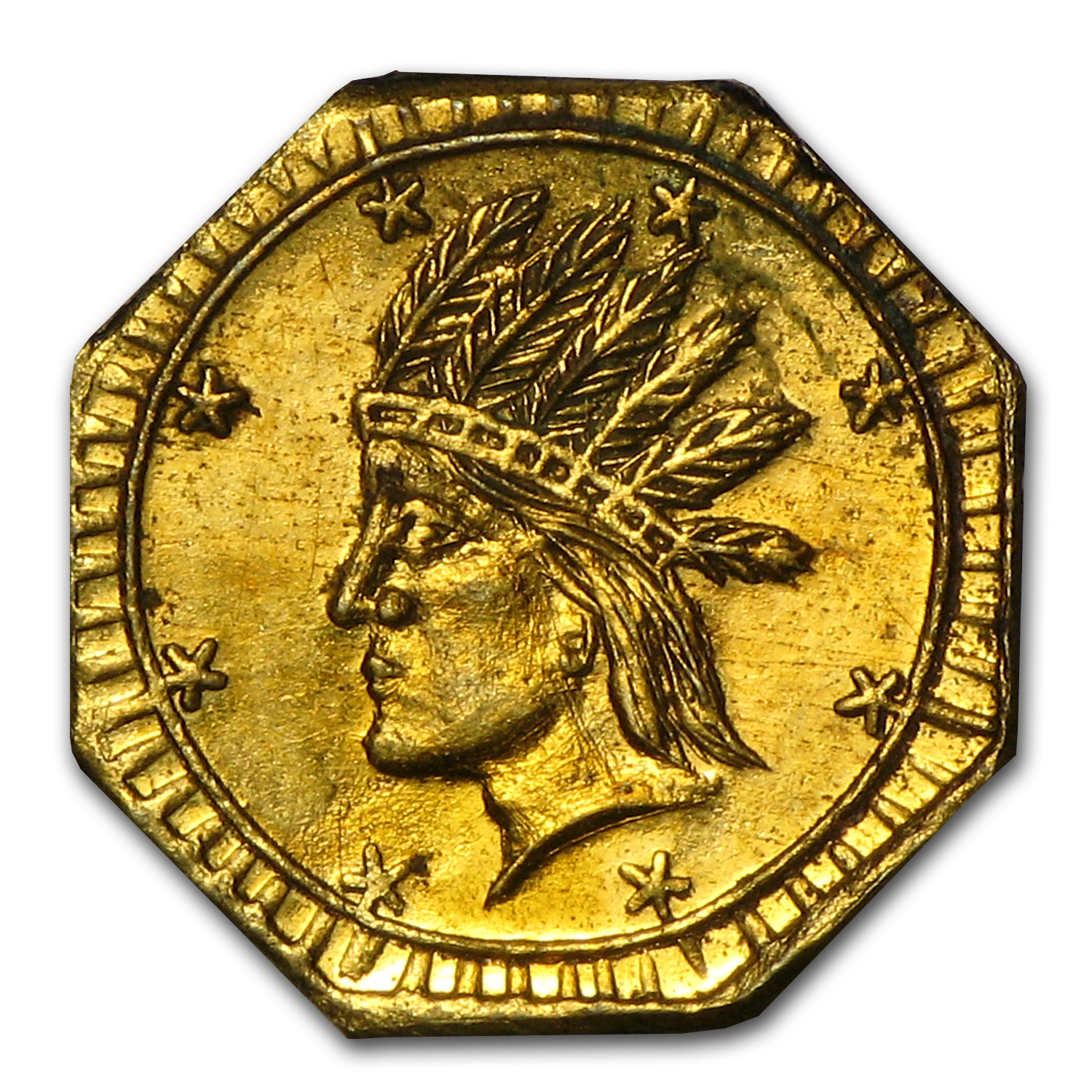 Buy 1854 Indian Octagonal Gold Token MS-63 | APMEX