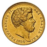 1854 Italy Gold 6 Ducati Ferdinando II MS-61+ NGC (Naples)