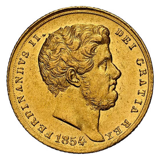 1854 Italy Gold 6 Ducati Ferdinando II MS-61+ NGC (Naples)