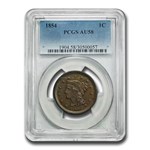1854 Large Cent AU-58 PCGS (Brown)