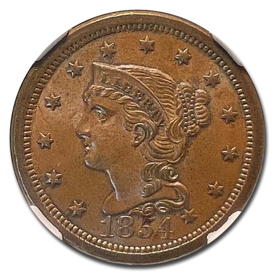 1854 Large Cent MS-65 NGC (Brown) 1854 Large Cent MS-65 NGC (Brown)