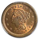 1854 Large Cent MS-65+ PCGS (Red/Brown)