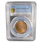 1854 Large Cent MS-65+ PCGS (Red/Brown)